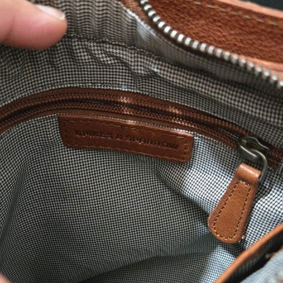 Brown Leather Crossbody Bag by Spikes & Sparrow - Picture 7 of 9